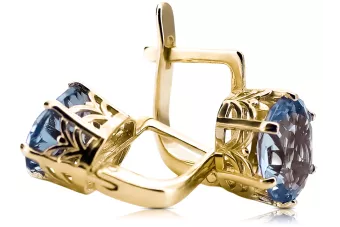  Akvamarín 14k žluté zlato Vintage craft vec003y